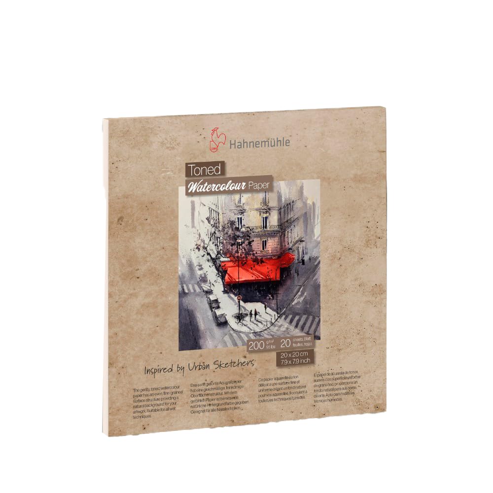 Hahnemuhle Toned Beige Watercolor Pad, 20 Sheet, 7.87 Inch Square (10625312)
