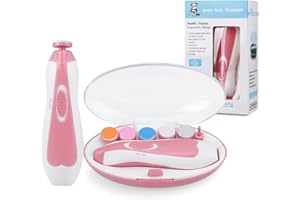 PandaEar Baby Nail Trimmer Newborn, Electric Nail File Baby Nail Clippers Kit with Extra 6 Replacement Pads, Lime a Ongle Ele