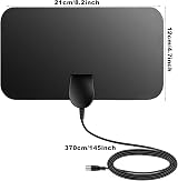 woeita Firmrock TV Aerial 50 Miles Digital Ultra Thin HDTV DVB-T2 12 ft Cable view 2