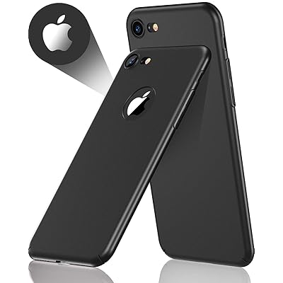 CASEKOO iPhone 7 Case Slim Fit Ultra Thin Hard Shell Case Matte Finish Anti-Scratch Great Grip Black Bumper Sleek Profile Cover Compatible with iPhone 7 [Shell Series]-Matte Black