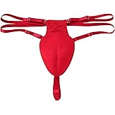 ABAFIP Men's Strappy Lace Thong Underwear Crossdresser Lingerie Low Rise G-string Underpants