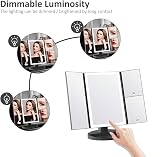 WEILY Lighted Vanity Mirror 1x 2x 3x Magnification Trifold 36 LED USB view 2