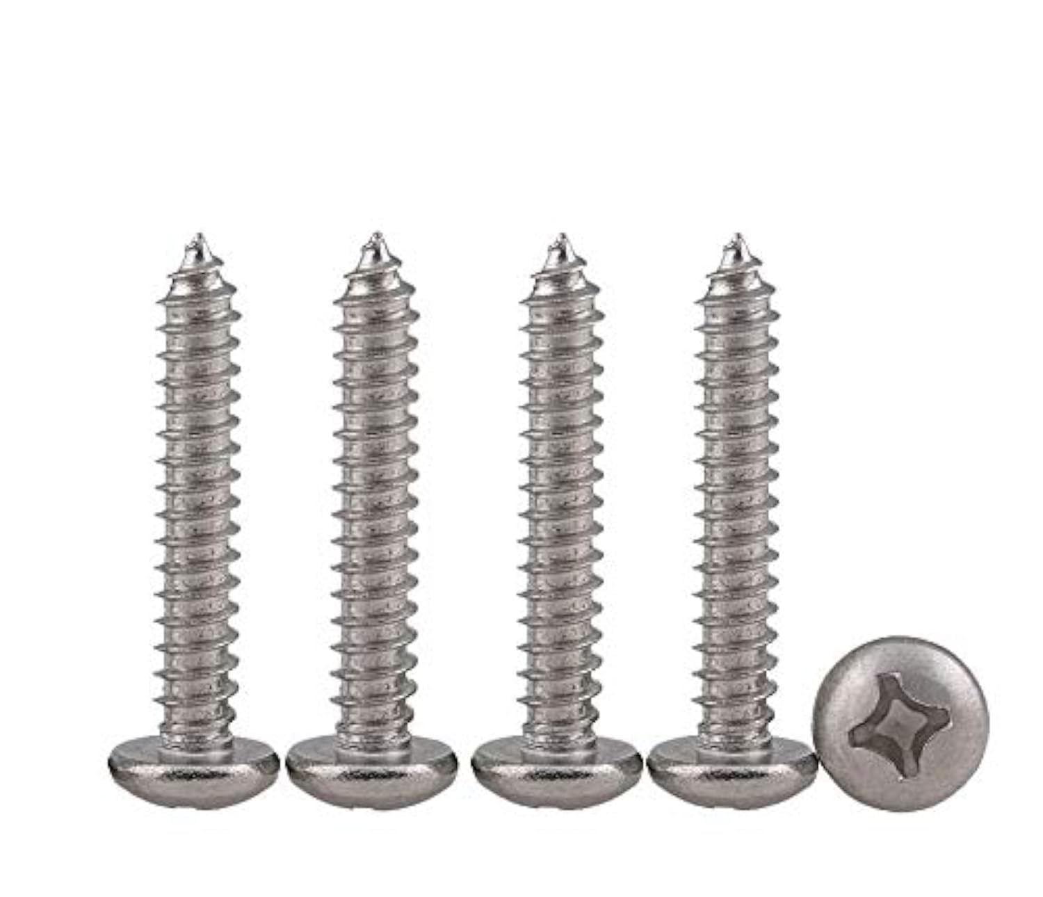 Drenky 100pcs M4 Stainless Steel Self Tapping Screws Phillips Pan Head Srews DIY Woodworking Screws (100PCS M4 x 20mm)