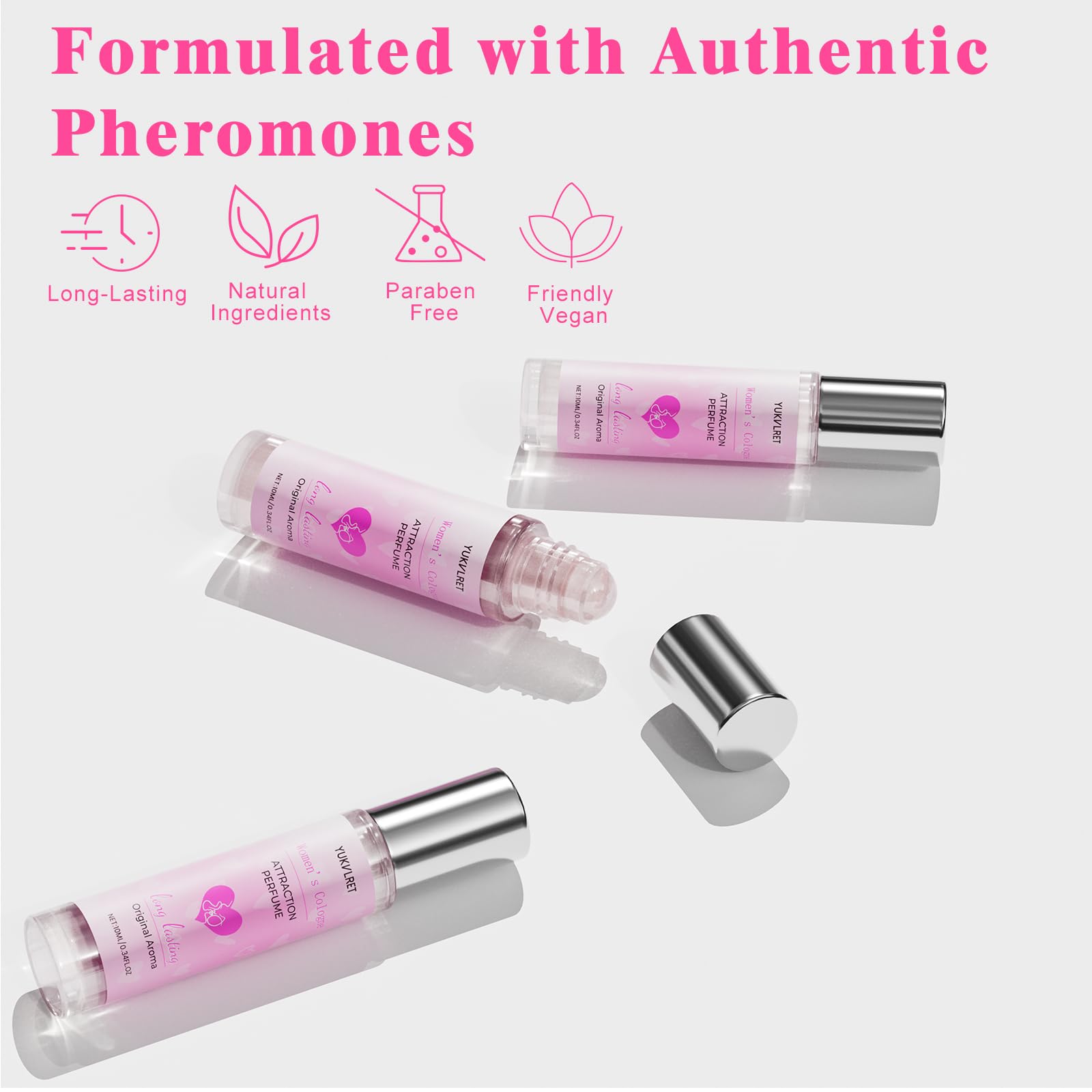 Pheromones Perfumes for Women, Long Lasting Women's Cologne, Pheromone Perfumes Attract Men, Enhanced Scents Women's Perfume, Roller Ball Design, Portable and Fruity