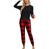 KFUBUO Women's Pajama Sets Long Sleeve Sleepwear and Jogger 2 Piece Lounge Set