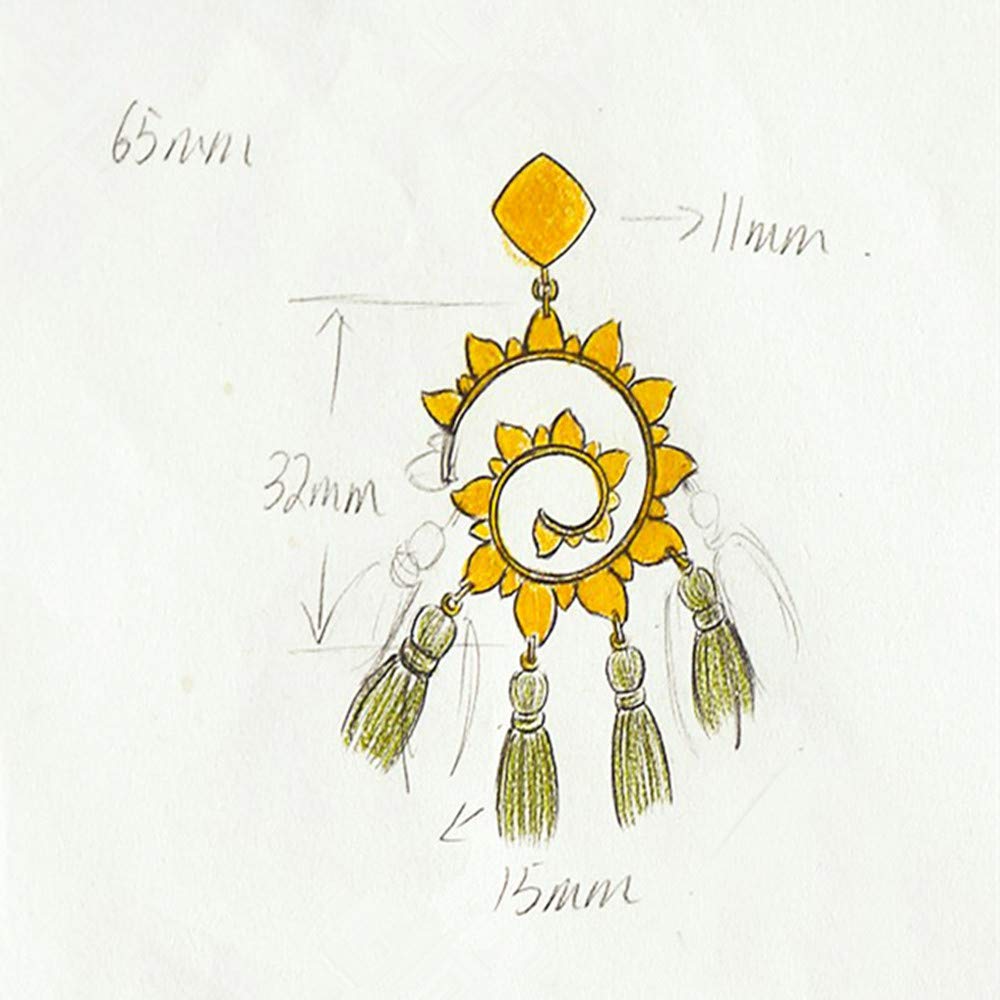 MVCOLEDY Women\'s Tassels Dangle Earrings Handmade Colorful Layered Tassel Elegant Jewellery Bohemian Style Ethnic Eardrop Drop Tiered Tassel Druzy Stud Earrings Women Gifts (Burgundy)