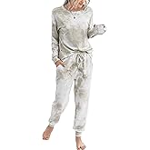 TSMNZMU Women's 2 Piece Pajama Set - Comfort Long Sleeve Crew Neck Top With Pants - Sleepwear Loungewear With Pockets