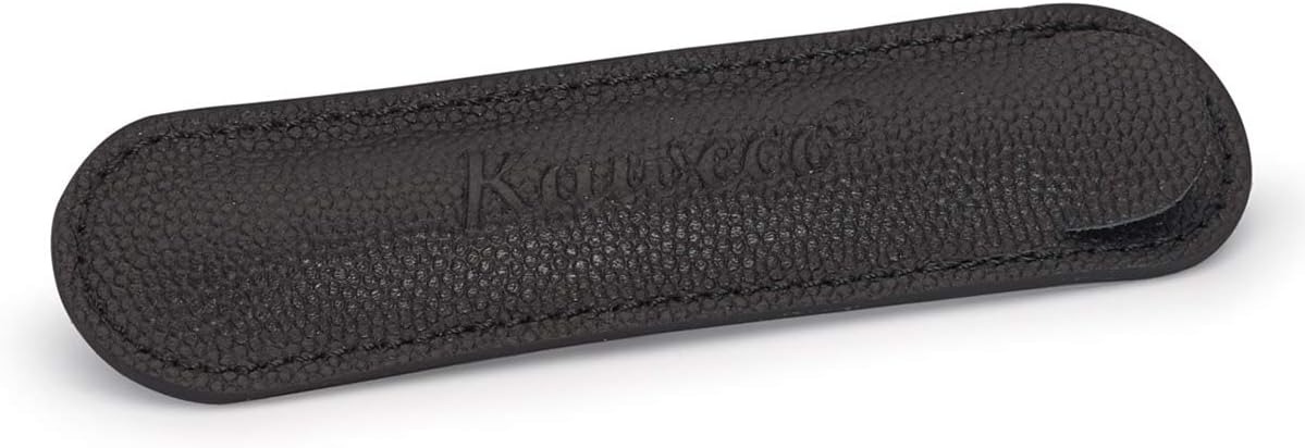 Kaweco Leather Case for 1 Liliput Pen, Eco Pen Case, Genuine Leather, Embossing, 10 x 1.5 x 2.5 cm, Black