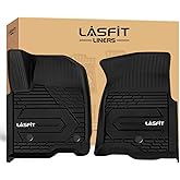 LASFIT Front Floor Mats 2019-2026 for Chevrolet Silverado/GMC Sierra 1500, 2020-2026 Chevy Silverado/GMC Sierra 2500HD 3500HD, Crew Cab/Double Cab, All Weather TPE Floor Liners, 1st Row Only