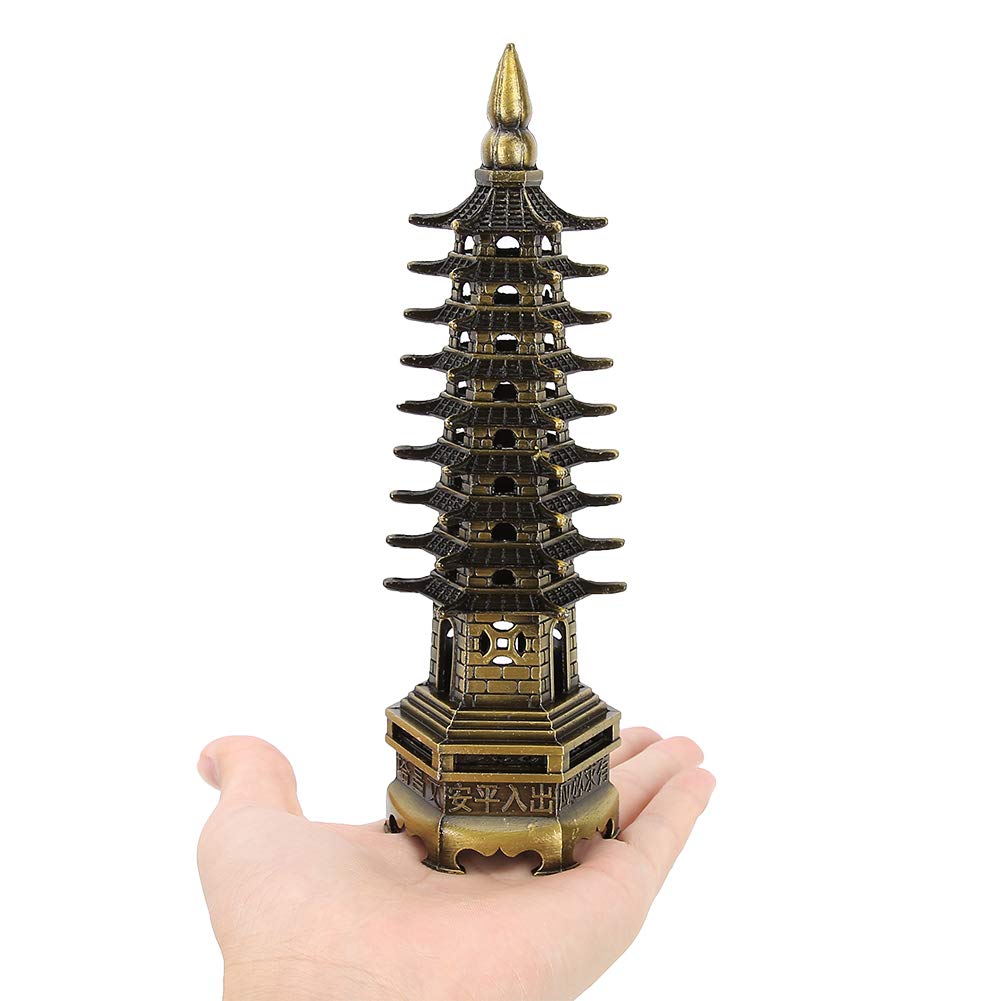 Semiter Alloy Tower Model, Vintage Oriental Design Decoration, Bronze Color, Tabletop Ornament, Architectural Theme, Wedding Occasion