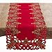 Fennco Styles Pandora Collection Holiday Christmas Tree Tablecloth (Red, 16