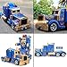 YARMOSHI Transforming Robot Truck 2 in 1 Action Figure, Autobot. This Remote Control Fighter Toy has a USB Connection for Easy Charging. Made of Safe, Sturdy Materials, (Blue-Gold)