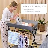 MeJa Baby Changing Table Portable Folding Diaper Station with Wheels view 3