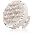 HEETA Hair Scalp Massager for Hair Growth, Shampoo Brush, Scalp Exfoliator with Soft Silicone Bristles, Scalp Scrubber for Dandruff Removal to Relieve Stress, Wet Dry Hair, Updated Material, Beige
