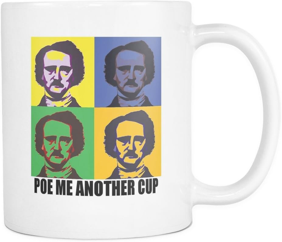 POE Me Another Cup of Coffee 11 oz Mug Pop Art Edgar Allan Poe Graphic
