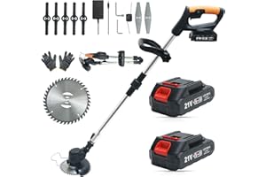 LOFINKU Cordless Weed Wacker,Electric Weed Eater,2 Batteries,Grass Trimmer Cordless,Black-C