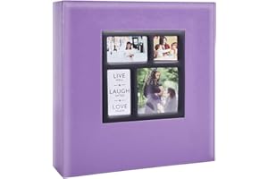 Artmag Photo Album 4x6 800 Photos, Large Capacity Wedding Family Leather Cover Picture Albums Holds Horizontal and Vertical 4x6 Photos with Black Pages Purple