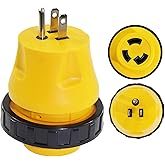 Jamgoer 15A Male to 30A Female RV Electrical Adapter Converter Plug 125V 3 Prong with Twist Locking for RV Camper Travel Trai