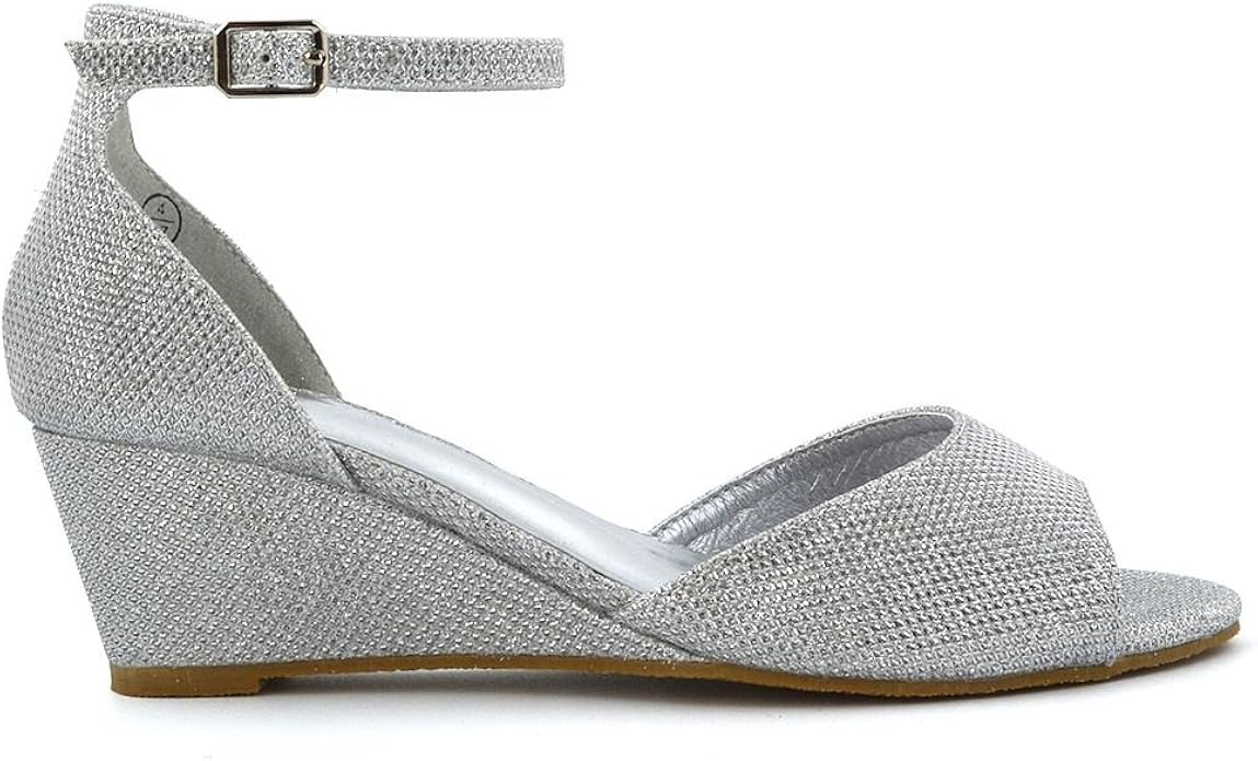 silver low wedge