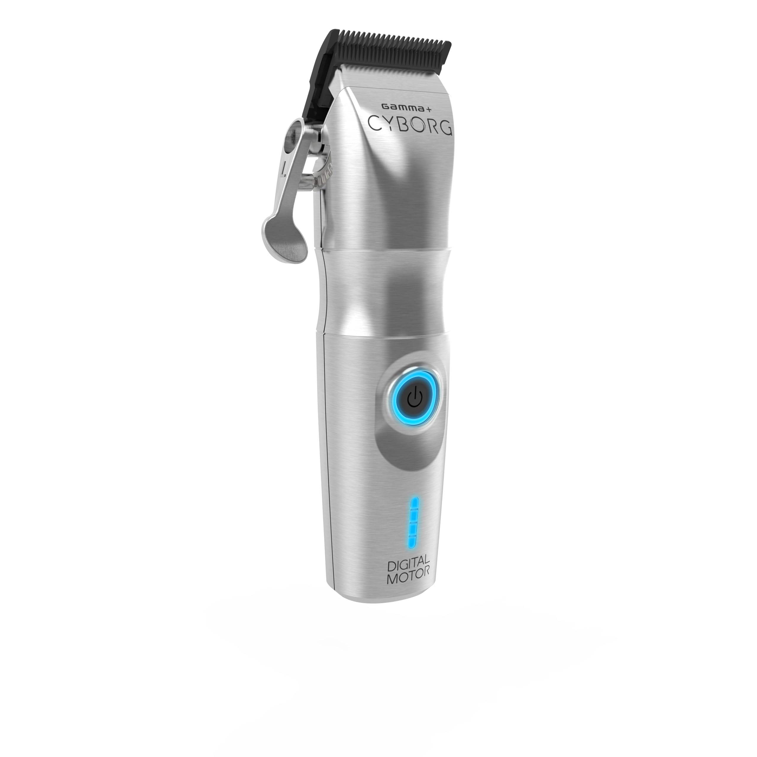 GAMMA+ Cyborg Professional Metal Cordless Ergonomic Hair Clipper Trimmer with Digital Brushless Motor