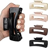 4 PCS Cloud Claw Clips for Women Girls, 4.2 Inch Soft Flexible Silicone Hair Claws, Extra Large Non-Slip Strong Hold, Bendable Cozy Comfortable Hair Clip for Thin Thick Curly Hair - Matte1