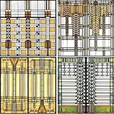 CoasterStone AS2745 Absorbent Coasters, Frank Lloyd Wright Art Glass Design Coasters, Set of 4