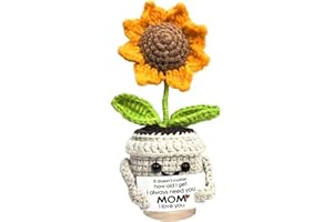 Gifts for Mom, Handmade Crochet Sunflower, Meaningful Mom Gift from Daughter Son, Mothers Day or Birthday Gift, Cute Keepsake