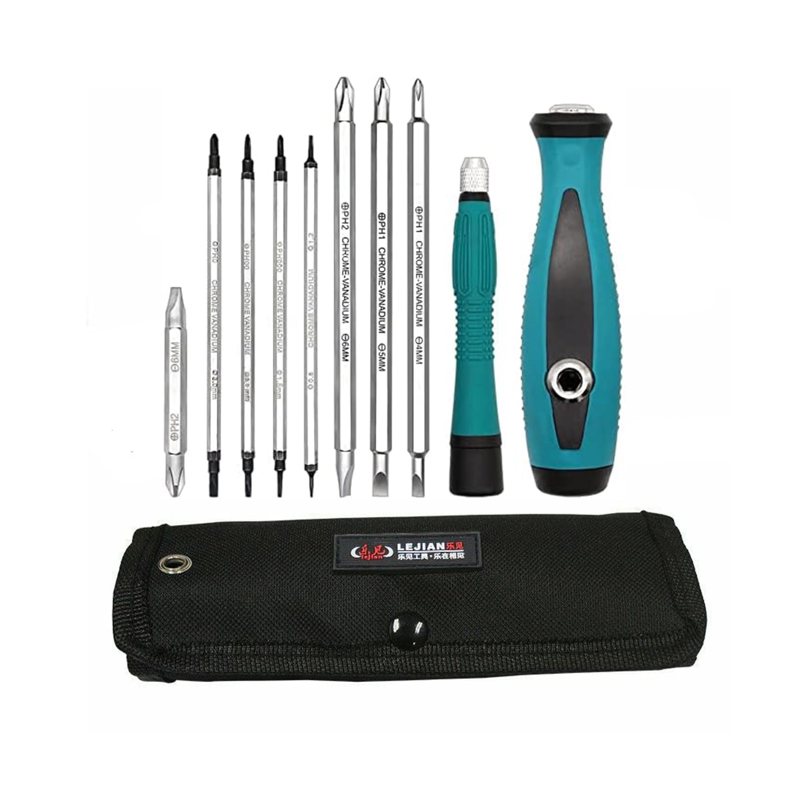 TOOLSAVING 10PCS Magnetic Screwdriver Set Phillips Slotted Star Bits Precision Repair Combination DIY Hand Tool Non-Slip Grip Kit