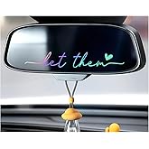 FSTURIOS 2 PCS Let Them Rear View Mirror Decal, Self Love Motivational Decal Let Them Car Sticker, Auto Mirror Positive Affirmation Sticker with Heart for Window Laptop Bottle (Colorful)
