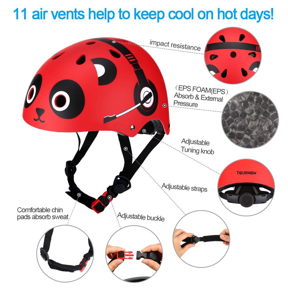 TOURNOW Kids Bike and Skateboard Helmet, CPSC Certified 11 Air Vents Adjustable Dial Helmet for Rollerblading Skateboard Cycling Skating Bike Scooter (Orange, S)