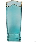 Glass Decorative Flower Vase for Home Decor (Turquoise)