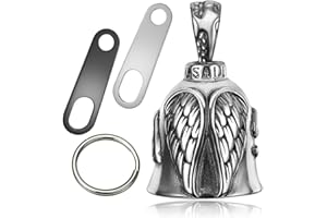 Jvuouxy Guardian Angel Motorcycle Bell Good Luck Keychain & Drive Safe Pendant Accessories for Men Women Riding Safety