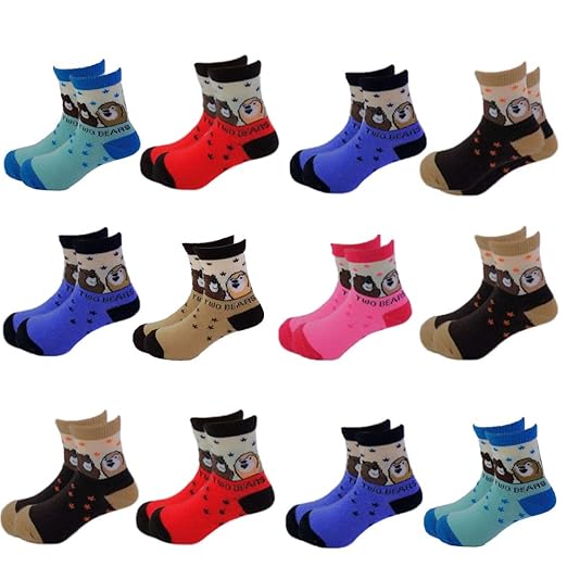 Socks Dejian 12 Pairs Kids Boys Cotton Crew Socks Fashion Colorful Novelty Toddler Little Boys Dress Socks