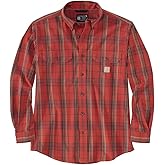 Carhartt Men's 105946 Loose Fit Midweight Chambray Long-Sleeve Plaid Shirt