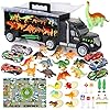 Vanplay-Dinosaur-Truck-Toy-Car-Transporter-Carrier-Set-include-Dinosaur-Figures-Egg-Mini-Racing-Car-with-Play-Mat-Road-Signs-for-Children-37PCS Vanplay Dinosaur Toys Transporter Truck Toy Include Mini Dinosaur Figures Cars with Play Mat Birthday Easter Gift for…