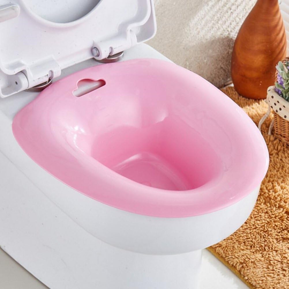 Douper Sitz Bath for Standard Toilet, Homecraft Portable Bidet, Medical Grade Washing Bowl Toilet, Personal Hygiene for Limited Mobility, Pregnant Woman, Ideal for Hemorrhoids Treatment (Pink)