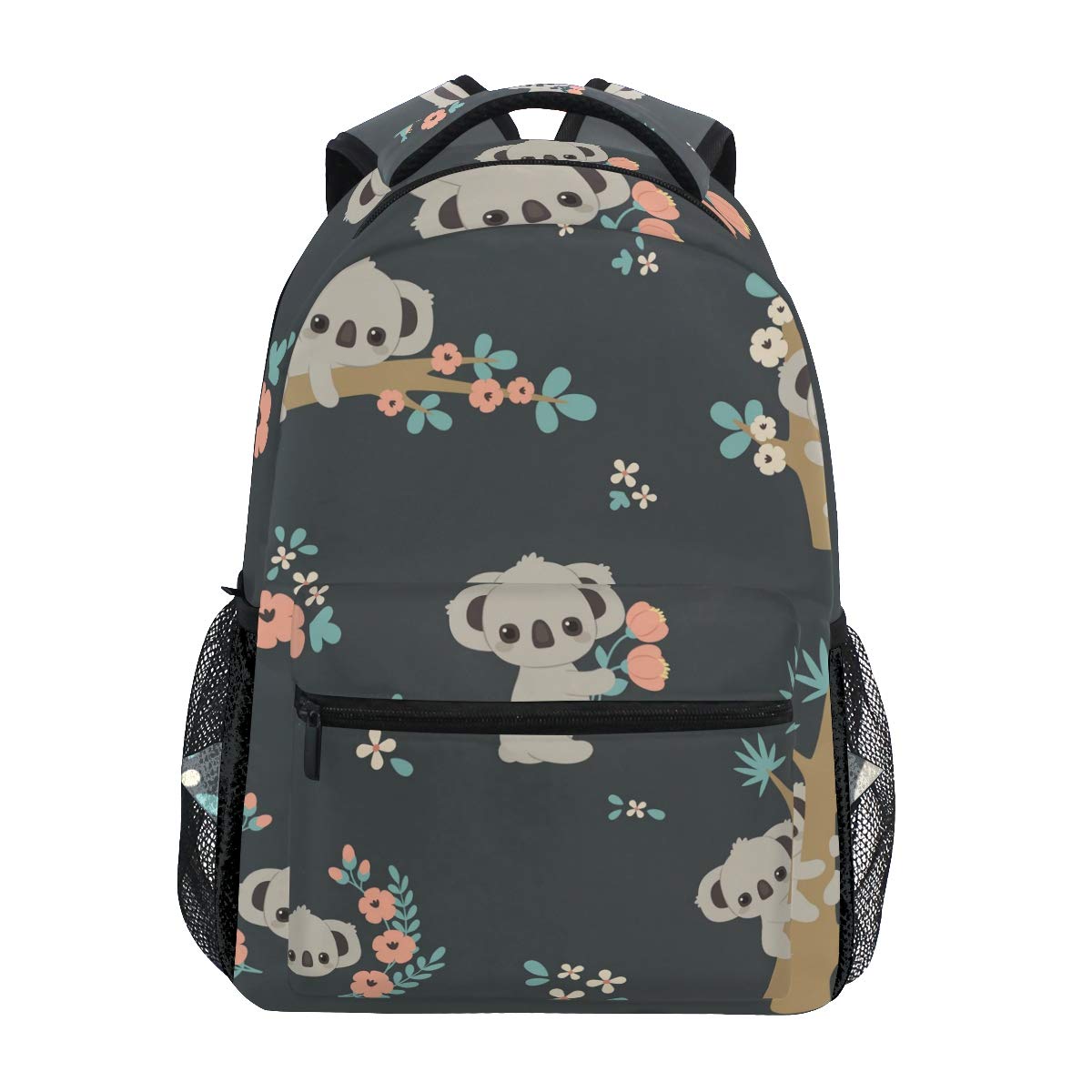 Koala and Flowers Backpack School Bag Travel Daypack Rucksack for Students Boys Girls, Laptop Backpack