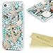 iPhone 6S Plus Case,iPhone 6 Plus Case (5.5 Inch) - Mavis's Diary 3D Handmade Blue Ocean Series Bling Diamonds Crystal Golden Anchor Starfish Shells Design [Full Edge Protection] Clear Hard PC Cover