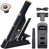 VACFAM Handheld Vacuum Cordless,Dust Busters Cordless with Storage Dock,15KPA High Power Portable Vacuum Vordless,USB Quick Charge,Mini Vacuum with Multi-Nozzles & Washable Filter,Black