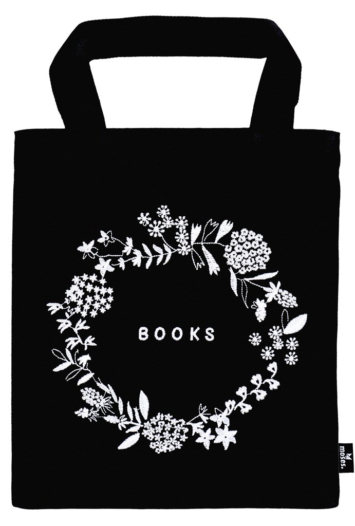 moses. 82698 libri_x Bookbag Flowers Carry Bag 100% Cotton for Book Lovers — image 1