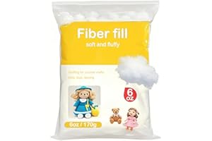 DROUNPHI 6oz Polyester FiberFill Stuffing, Poly Filling Stuffing for Stuffed Animals Toy Crochet Crafts Sewing Products, Soft, Non-Clumping, 170g