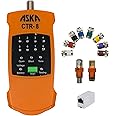 ASKA COM 8-Way Coaxial Cable Mapper Locator Toner Tracer, Circuit Tester, Coax Wire Continuity Tracer, Coax Explorer for Locating RG6 RG59 Coax Cable LAN Cable, Include Battery & 3 RJ-45 Adapters