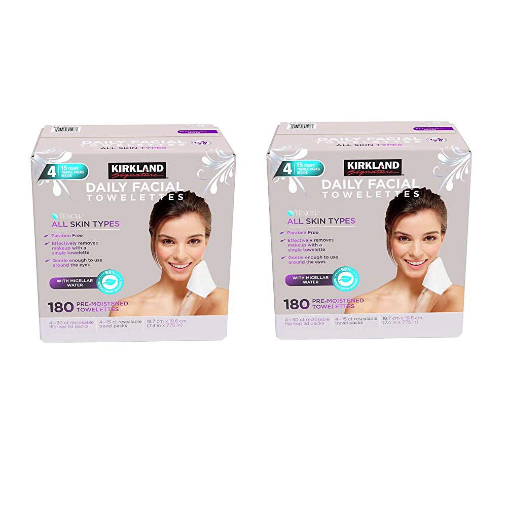 Kirkland-Signature Daily Facial Towellettes, 4.53 Pound (180 Count, 1-Box): Beauty
