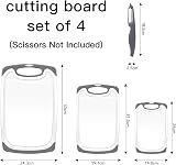 SKERITO Chopping Board Set 3 BPA Free Non-Slip Drip Groove Gray view 3