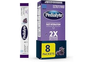 Pedialyte Fast Hydration Electrolyte Powder Packets, Grape, Hydration Drink, 8 Single-Serving Powder Packets
