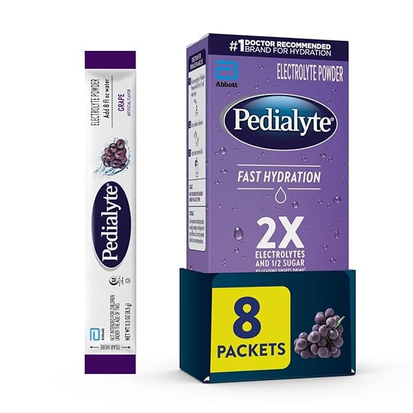 PEDIALYTE FAST HYDRATION ELECTROLYTE POWDER PACKETS, GRAPE, HYDRATION...