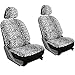 OxGord 17pc Leopard Seat Cover Carpet Floor Mat Set for Car, Truck, Van, SUV - Snow White