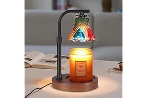 nawaza Colorful Glass Candle Warmer Lamp Electric Candle Warmer Melter, Dimmable, Wax Melt Warmer for Jar Scented Candles Mothers Day Birthday Gifts for Women Mom Grandma Daughter, Home Offices Decor