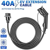 Morec J1772 Extension Cable, 40Amp 20ft EV Extension Cord for EV Charging Stations