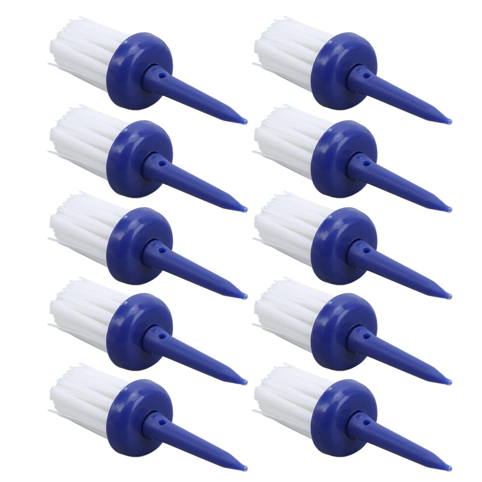 SPYMINNPOO Brush Golf Tees Type Plastic, 10pcs Golf Tees Brush Type Low Resistance More Distance Consistent Height Plastic Tees for Golf Driver Training(Blue and white hair) Sportinggoods Golf